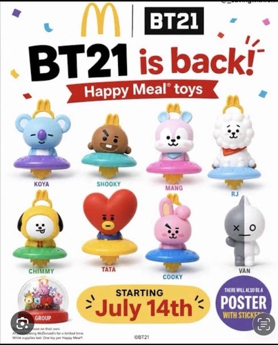 Mcdonald bt21 set - mcdonald's,